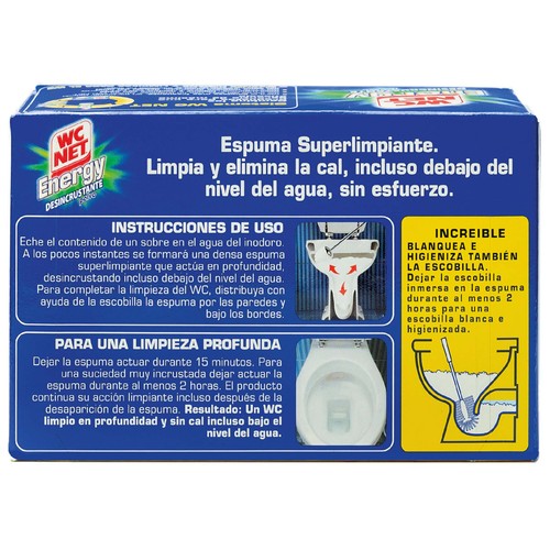 WC NET Limpiador WC en polvo energy activo WC NET 4 bolsas de 252 gr,