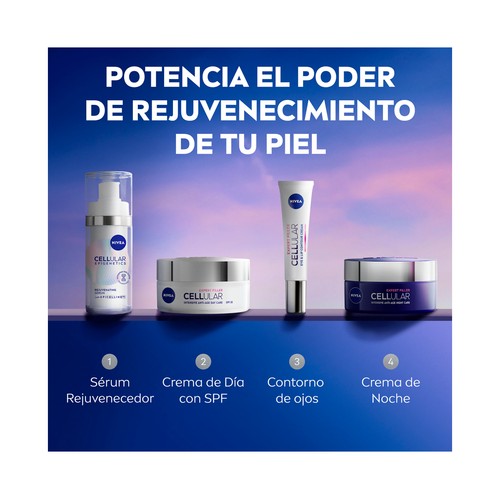 NIVEA Expert filler cellular Tratamiento rejuvenecedor con sérum facial y crema de día antiedad.