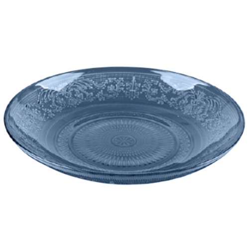 Plato hondo 21cm vidrio relieve color azul oscuro. ACTUEL