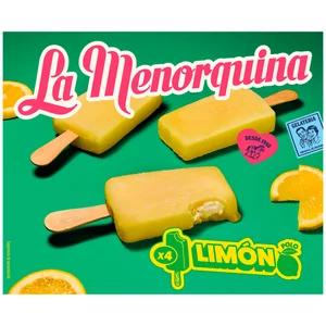 LA MENORQUINA Helado polo de limón 4 x 100 ml.