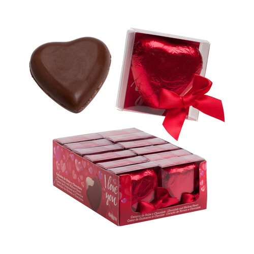 DEKORA Corazón de chocolate relleno de nube, especial San Valentín, DEKORA 35 g.