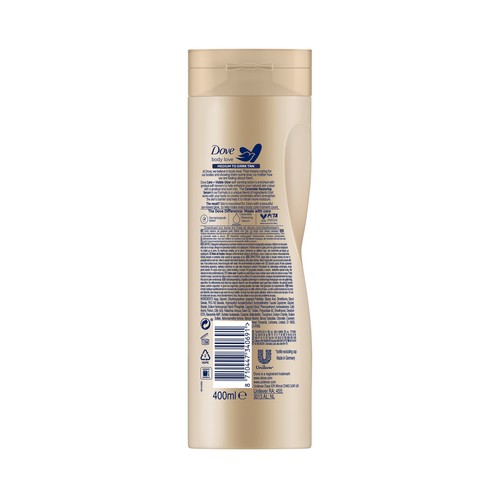 DOVE Loción autobronceadora para pieles oscuras 400 ml.