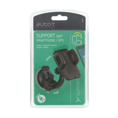 Soporte de smartphone universal para coche AUTO-T, fijación salpicadero y ventosa. (teléfono no incluido)