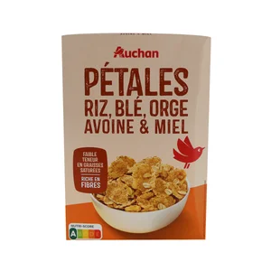 PRODUCTO ALCAMPO Cereales (arroz, trigo, cebada y avena) con miel 500 g.