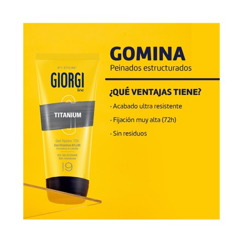 GIORGI Titanium Gel fijador de cabello (fijación 9) hasta 48 horas 170 ml.