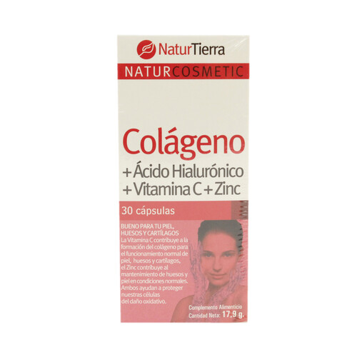 Complemento alimenticio a base de ácido hialurónico, vitamina C y zinc NATURTIERRA 30 uds.