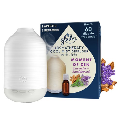 GLADE Difusor aparato Moment of Zen (lavanda + sándalo) GLADE AROMATHERAPY 17,4 ml.