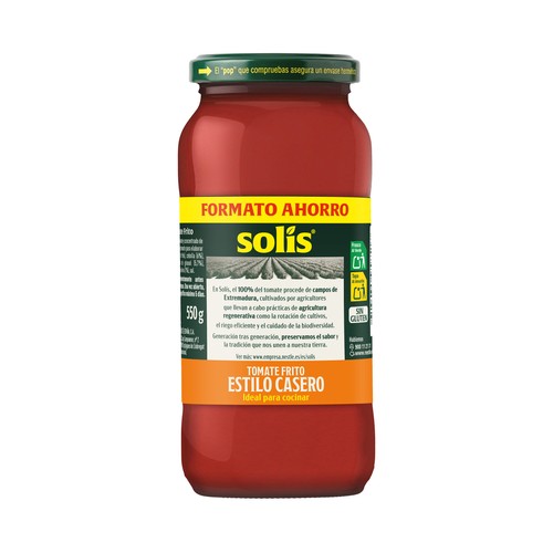 SOLÍS Tomate frito estilo casero, sabor 100% natural bote 550 g.