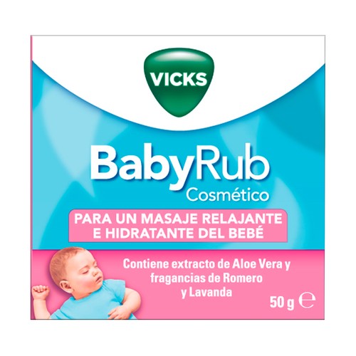 VICKS Baby rub Pomada para un masaje relajante e hidratante del bebé 50 g.