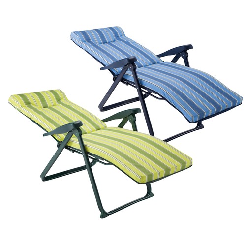 Tumbona plegable súper relax de acero con 6 posiciones PRODUCTO ALCAMPO.