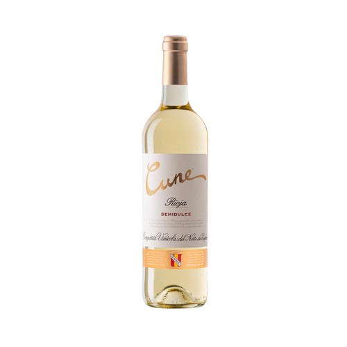 Vino blanco semidulce con denominación de origen calificada Rioja CUNE botella de 75 cl.