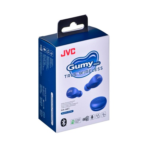 Auriculares Bluetooth intrauricular JVC HA-A6T-AU con estuche de carga, hasta 23 horas de autonomía, color azul..