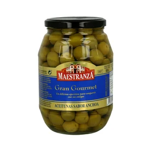 MAESTRANZA Aceitunas verdes con sabor anchoas MAESTRANZA 600 g.
