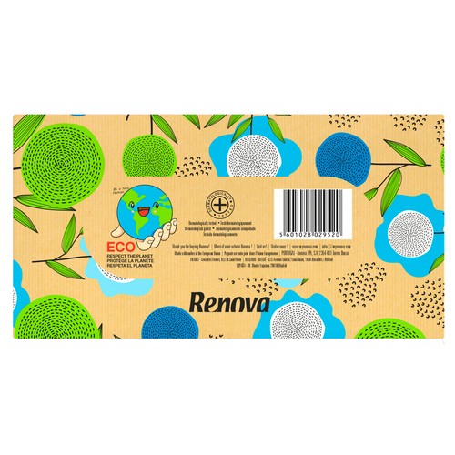 RENOVA Pañuelos de celulosa reciclados de triple capa RENOVA Recycled 72 uds.