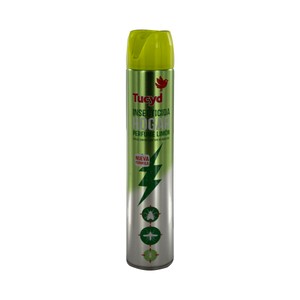 Insecticida con perfume limón eficaz contra todo tipo de insectos 750 ml.