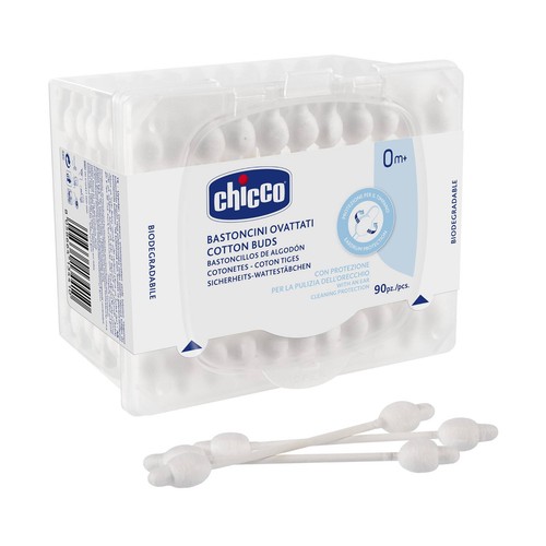 CHICCO Bastoncillos de algodón con protección para los timpanos 90 uds.