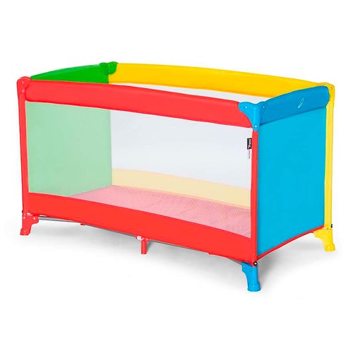 Cuna de viaje plegable, diseño de colores, ESTAR ASALVO.