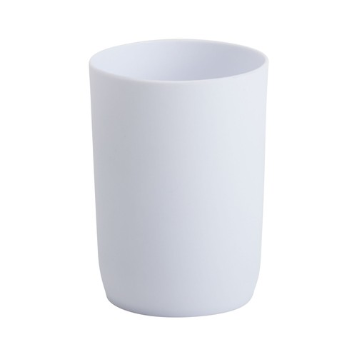 Vaso portacepillos de plástico color blanco. ACTUEL.