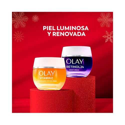 OLAY Caja con crema facial de día con Niacinamida y crema facial de noche.