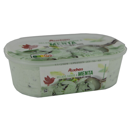 AUCHAN Tarrina de helado de menta 1 l. Producto Alcampo