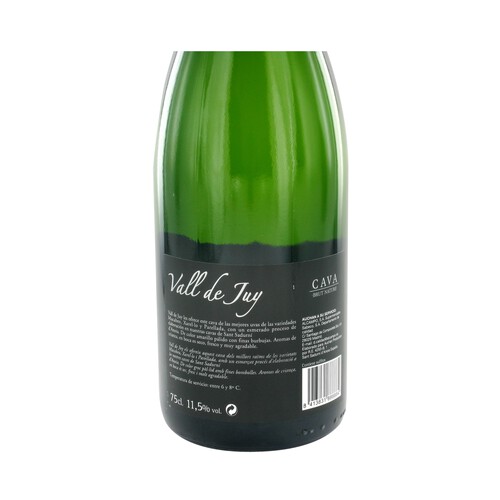 VALL DE JUY Cava brut nature elaborado según el métdodo tradicional VALL DE JUY botella de 75 cl.