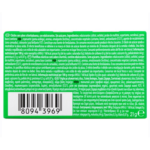TRIDENT Chicle gragea menta verde vibes 9 uds. 21 g.