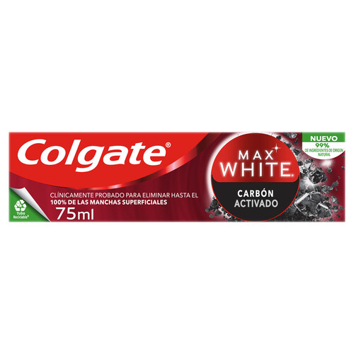 COLGATE Pasta de dientes con acción blanqueante COLGATE Max white carbon 75 ml.