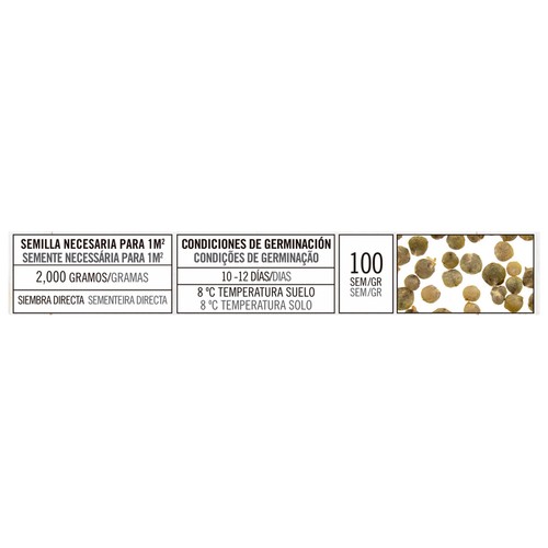 Sobre de semillas para sembrar espinacas de la variedad Virofray PRODUCTO ALCAMPO.