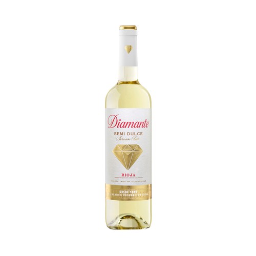 Vino blanco semi dulce con denominación de origen calificada Rioja DIAMANTE botella de 75 cl.