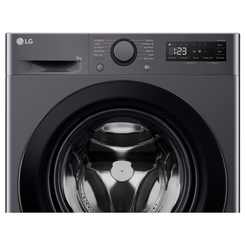 Lavadora LG F4WR5009A6M 9KG, clasificación energética: A, 1400RPM, H: 85cm, A: 60cm, F: 56,5cm.
