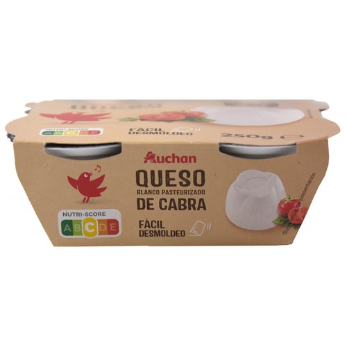 AUCHAN Queso fresco de cabra 4 uds. x 62,5 g. Producto Alcampo