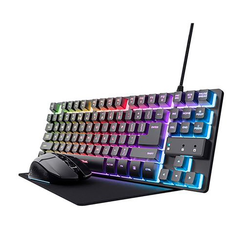 Pack 3 en 1 teclado gaming iluminacion RGB, Ratón iluminacion RGB + alfombrilla TRUST GXT 794 25227.