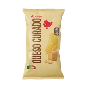 PRODUCTO ALCAMPO Patatas fritas lisas con sabor a queso curado bolsa de 160 g.