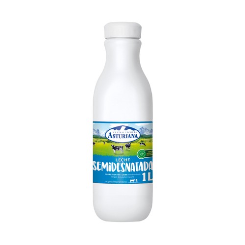 CENTRAL LECHERA ASTURIANA Leche semidesnatada botella 1 l.
