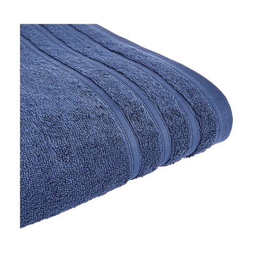 Toalla de baño 100% algodón color azul oscuro, densidad de 500g/m², ACTUEL.