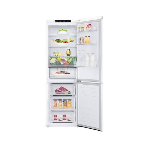 Frigorífico combi LG GBB61SWGGN NO FROST, clasificación energética: D, H: 186cm, A: 59,5cm, F: 67,5cm, capacidad total: 342L.