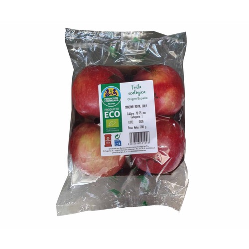 Manzanas gala ecológica ALCAMPO PRODUCCIÓN CONTROLADA Bandeja 700 g.