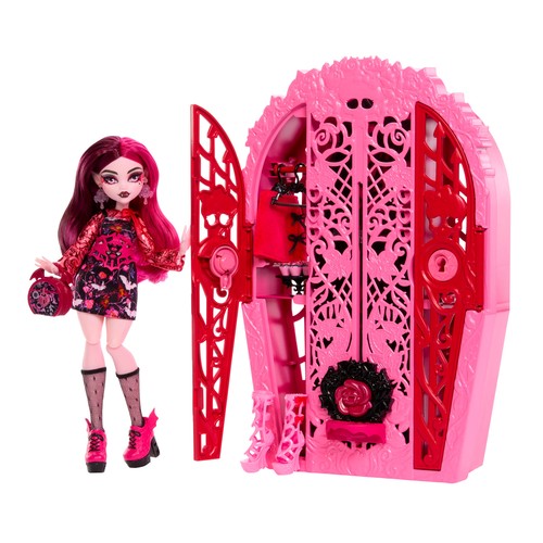 Muñeca Draculaura, Skulltimate Secrets Midnight Garden, con puerta y llave misteriosa, MONSTER HIGH.