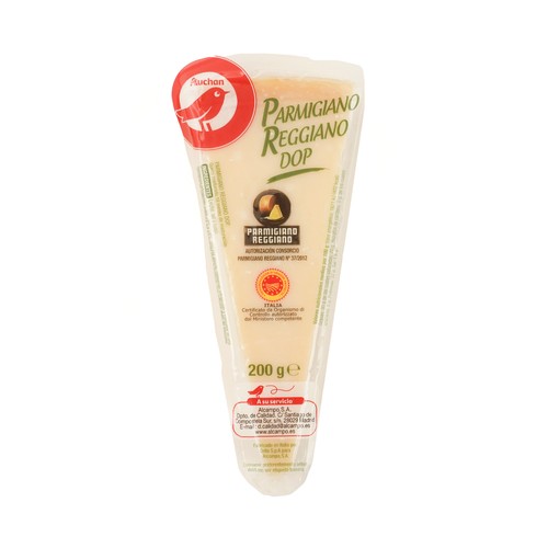 Queso Parmigiano Reggiano en cuña PRODUCTO ALCAMPO, 200 g.