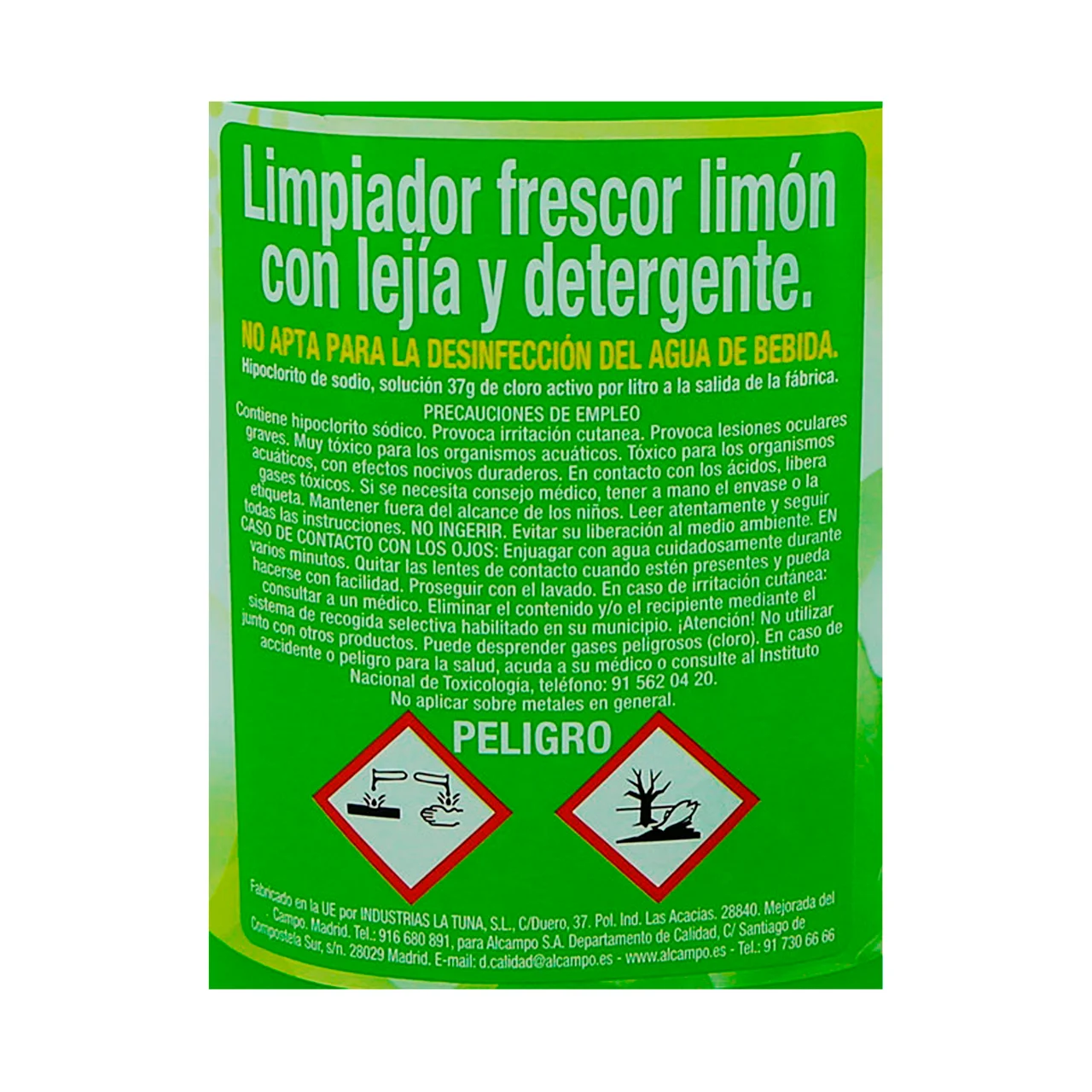 PRODUCTO ALCAMPO Deterlejía limón 2 l.