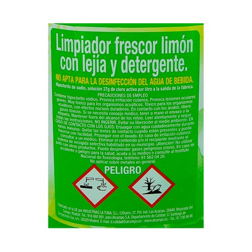 PRODUCTO ALCAMPO Deterlejía limón 2 l.