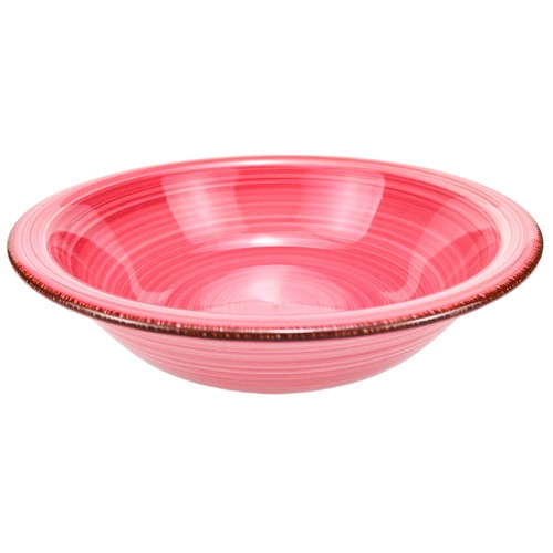 Plato hondo 22cm gres espiral color rosa. ACTUEL