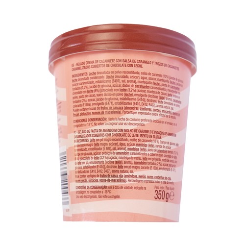 AUCHAN Tarrina de helado de mantequilla de cacachuete 500 ml. 375 g. Producto Alcampo