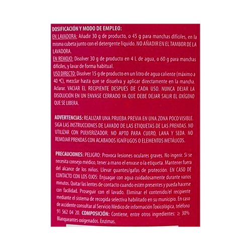 EKOSAN Activador de lavado color EKOSAN 750 gr.