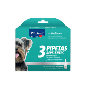 VITAKRAFT Pipetas repelentes para perros pequeños Talla S VITAKRAFT 3 uds.