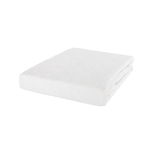 Colcha jacquard c/puntilla 90cm180x260 blanco. LUMATEX.