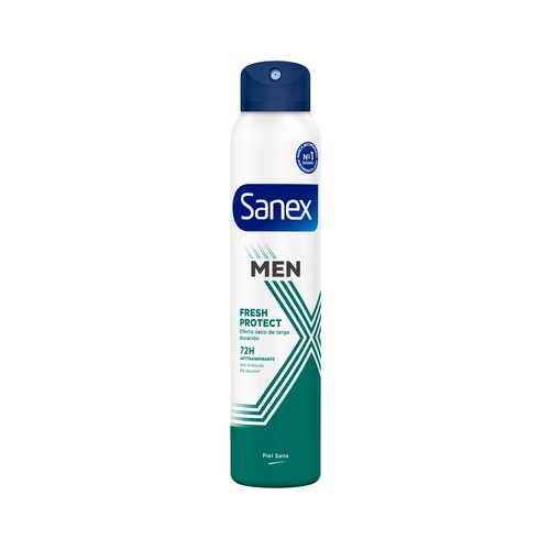 SANEX Men fresh protect Desodorante en spray para hombre antitranspirante hasta 72 horas 200 ml.