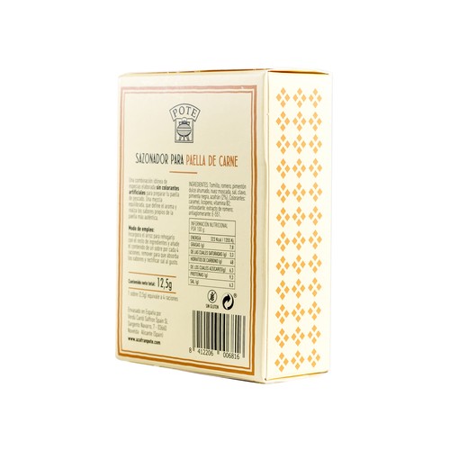 POTE Sazonador para paellas de carne con azafrán 5 uds. x 2,5 g.