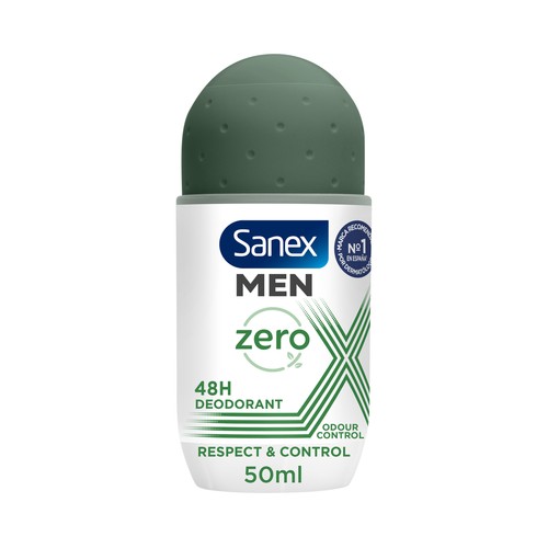 SANEX Men zero Desodorante roll on para hombres anti transpirante hasta 48 horas 50 ml.
