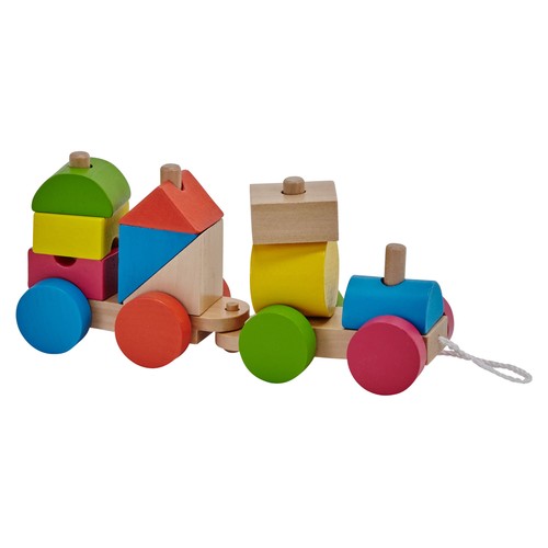 Tren con cubos de madera apilables Baby ONE TWO FUN ALCAMPO.